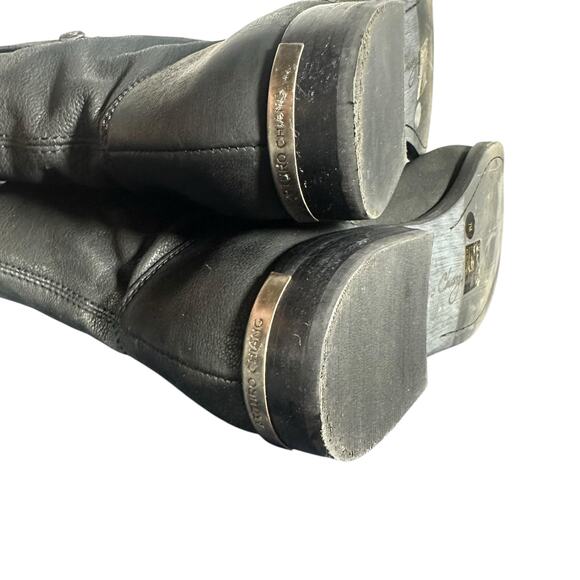 Arturo Chiang Black Leather Slouchy Ankle Boots - Size 7 - Picture 10 of 11